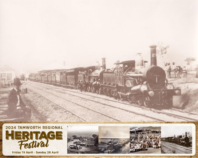 First train arrives in Tamworth circa 1878